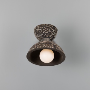 Nakaii Organic Ceramic Wall Light, Black Clay